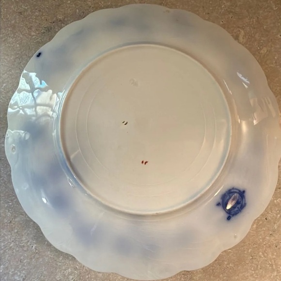 Antique 1880s English Bone China W.H Grindley Flow Blue set of 6 Plates - Picture 8 of 8
